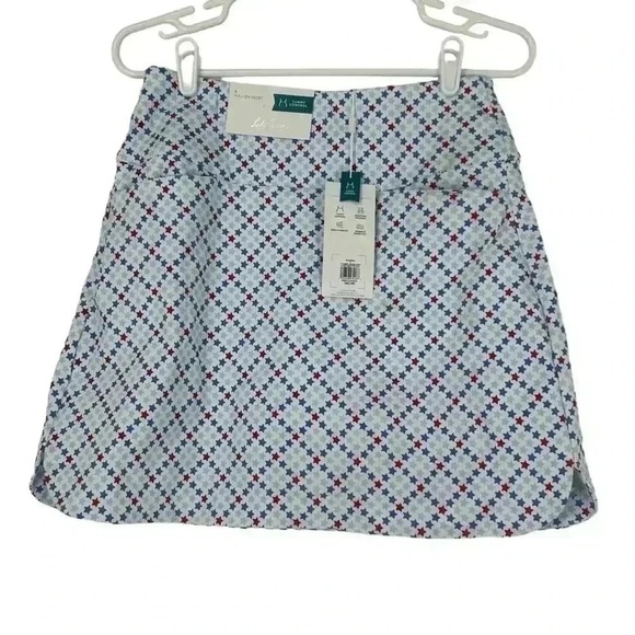 LADY HAGEN SKORT WOMENS S 17” MULTI PLAID TUMMY CONTROL TENNIS GOLF ACTIVE NWT - Picture 2 of 15